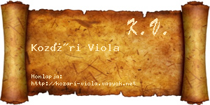 Kozári Viola névjegykártya